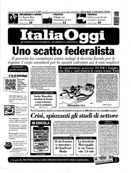 Italia oggi : quotidiano di economia finanza e politica